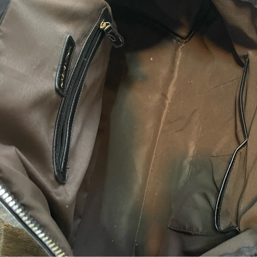 Adrienne Vittadini Weekender Travel Bag Brown Duffle Removable Shoulder Strap